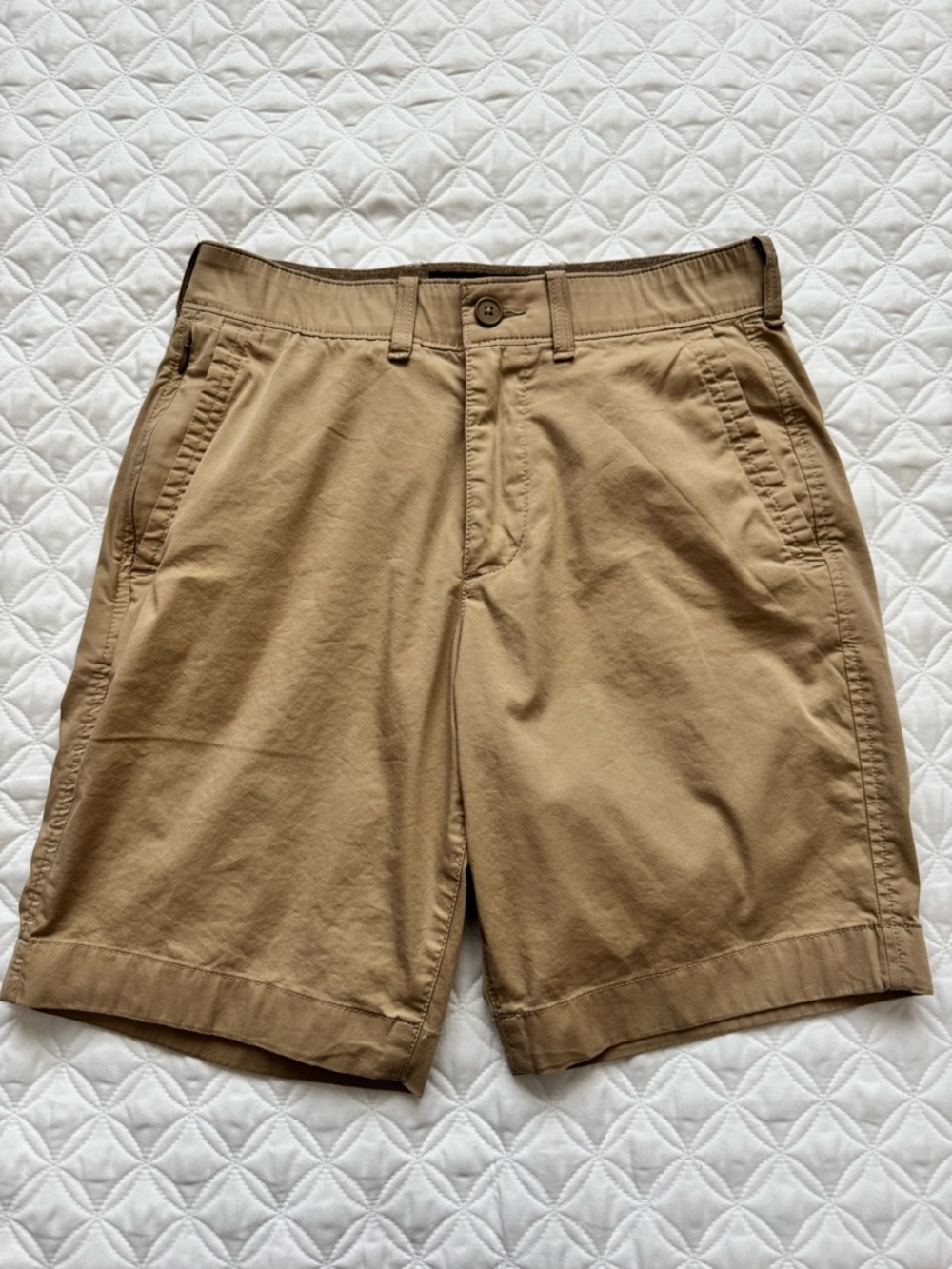 Abercrombie & Fitch All Day Short Stretch Classic Fit Flat Front Tan Khaki Sz 26